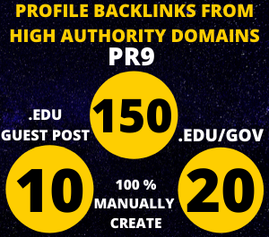 I will manually create 150 pr9+20 edu/gov backlinks and 10 edu guest posts from improv your website 