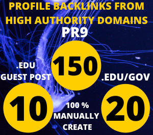 I will manually create 150 pr9+20 edu/gov backlinks and 10 edu guest posts from improv your website 