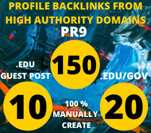I will manually create 150 pr9+20 edu/gov backlinks and 10 edu guest posts from improv your website 