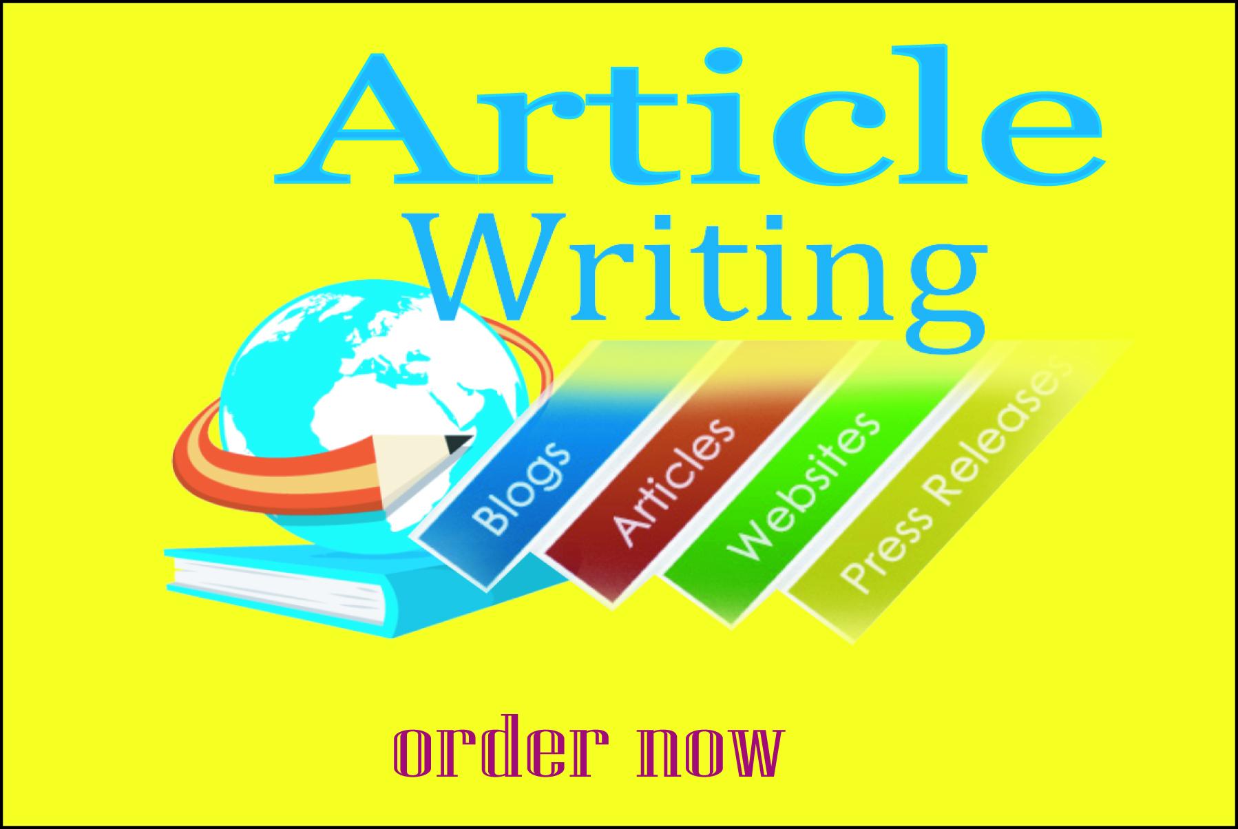 I will do 15 &times; 1000 words article writing, blog writing in any niche 