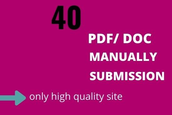 I will do pdf and doc submission manually on the high doc sharing site.