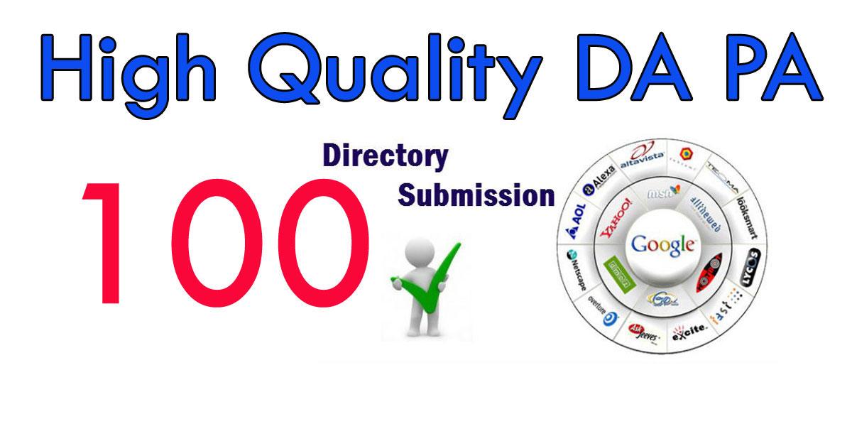 I will create 100 strong DA PA directory submission