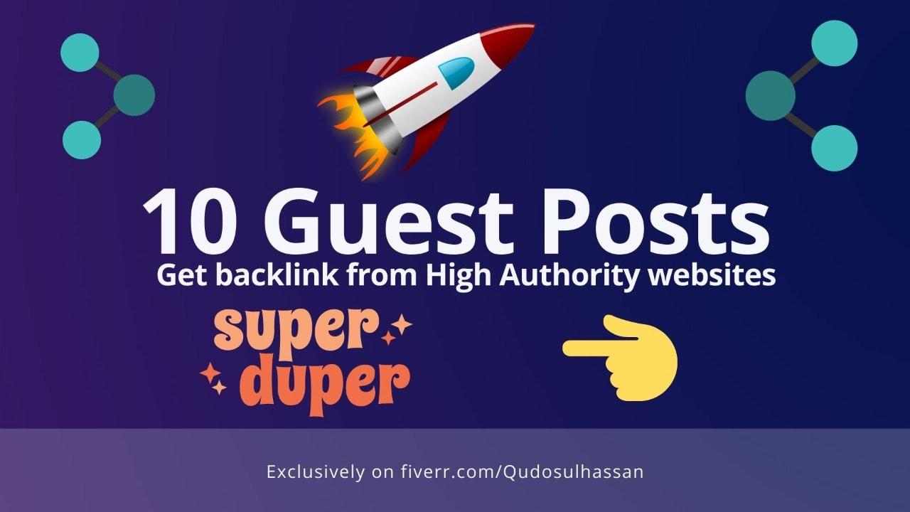 I will do guest post high da with do follow link