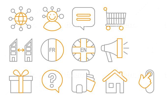 I will design a custom icon set for your website or app