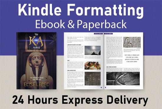 I will do ebook formatting and paperback formatting for KDP