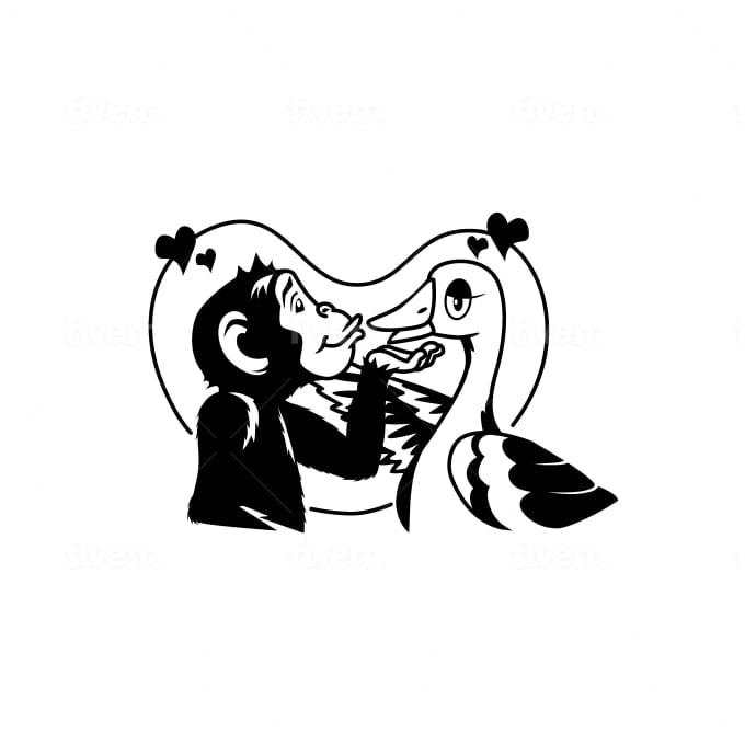 I will draw simple black and white illustration for you