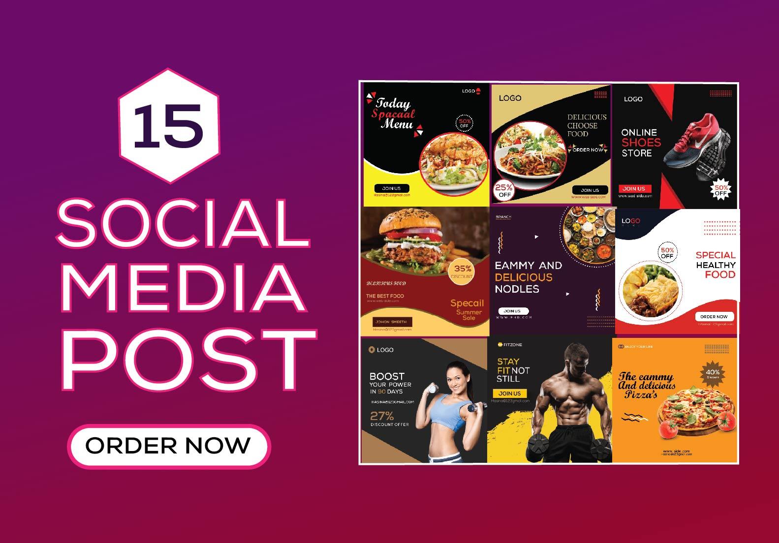 I will Design Attractive 10 Social Media Post, Instagram story, And Facebook cover Design