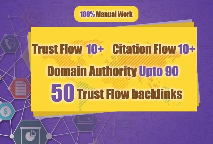 I will do 50 highly authoritative dofollow trust backlinks for you