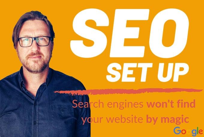 I will set up google analytics, search console, XML sitemap and conversions