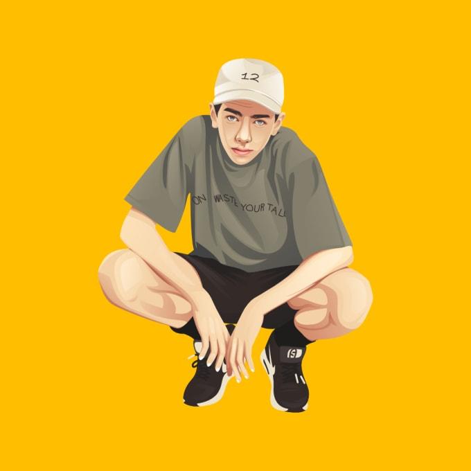 I will draw vector portrait from your photo