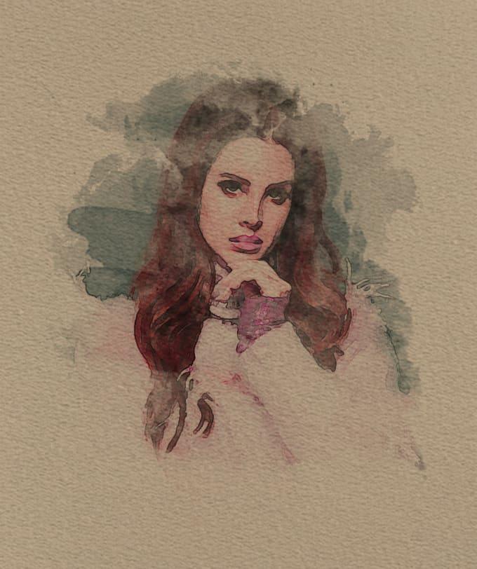I will do watercolor portrait painting