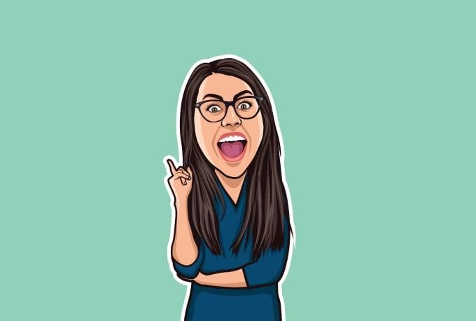 I will draw cartoon caricature