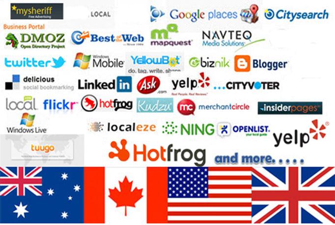 I will build 40 directory citations for usa, uk, canada local listing business