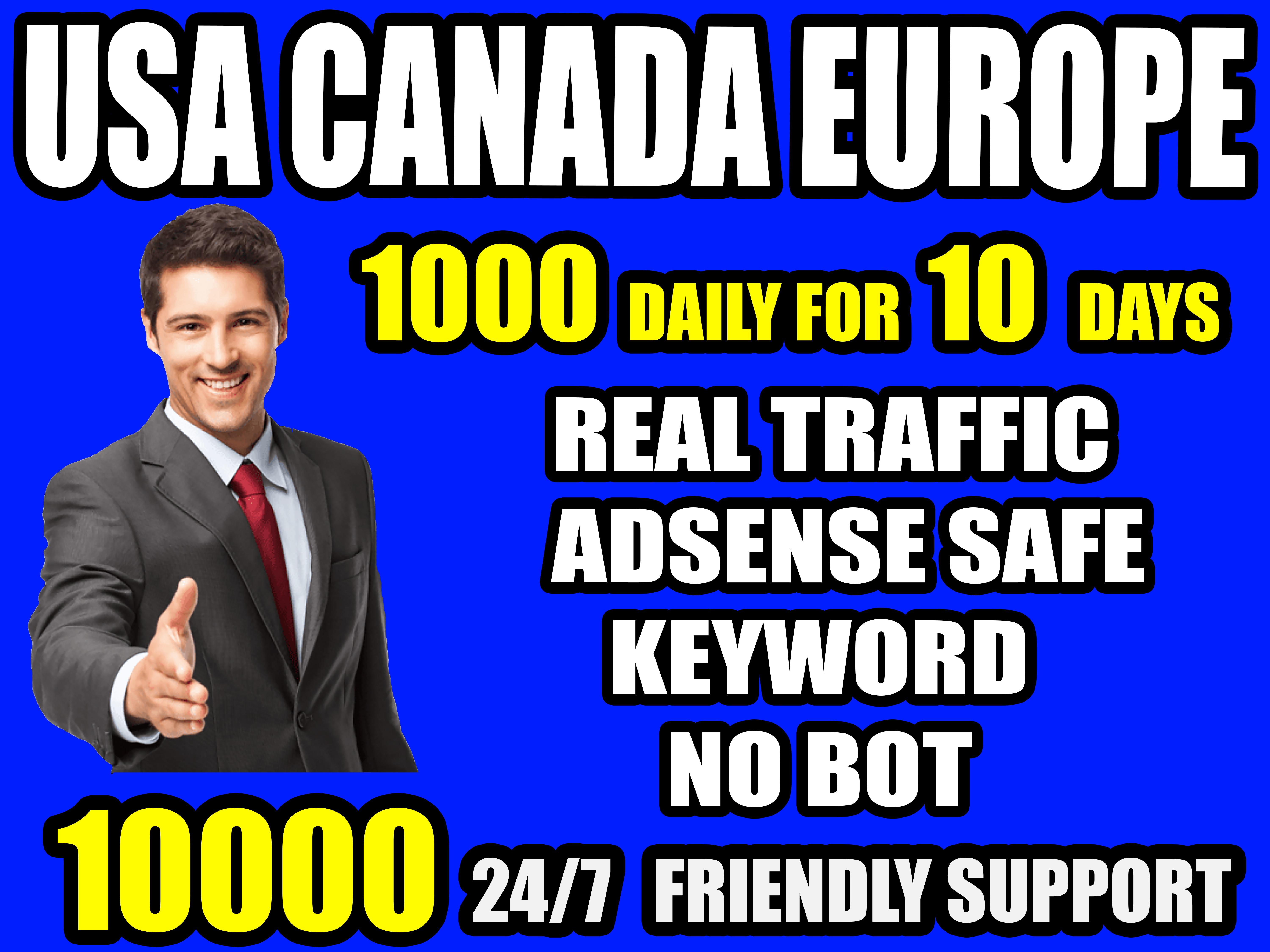 I will drive real quality organic traffic from USA,Canada,Europe 