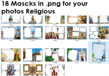 18 masks in .png for your religious photos
