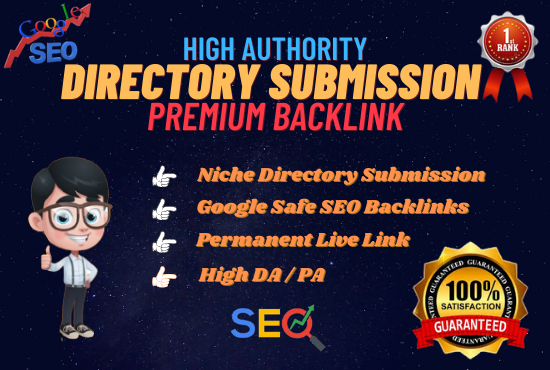 I will create 50 directory submission backlinks for website