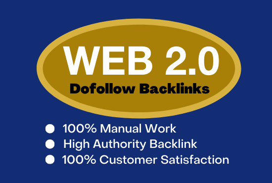 I will do manually 50 high da pa web 2 0 authority backlinks for your website