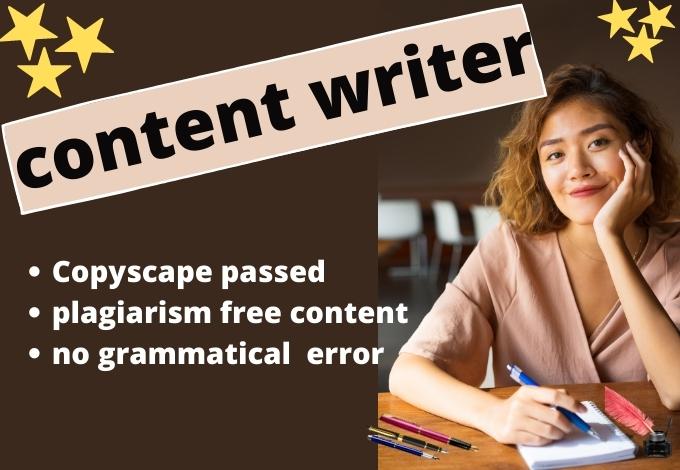 I do write a unique SEO optimized content writer Blog post and be your web content.