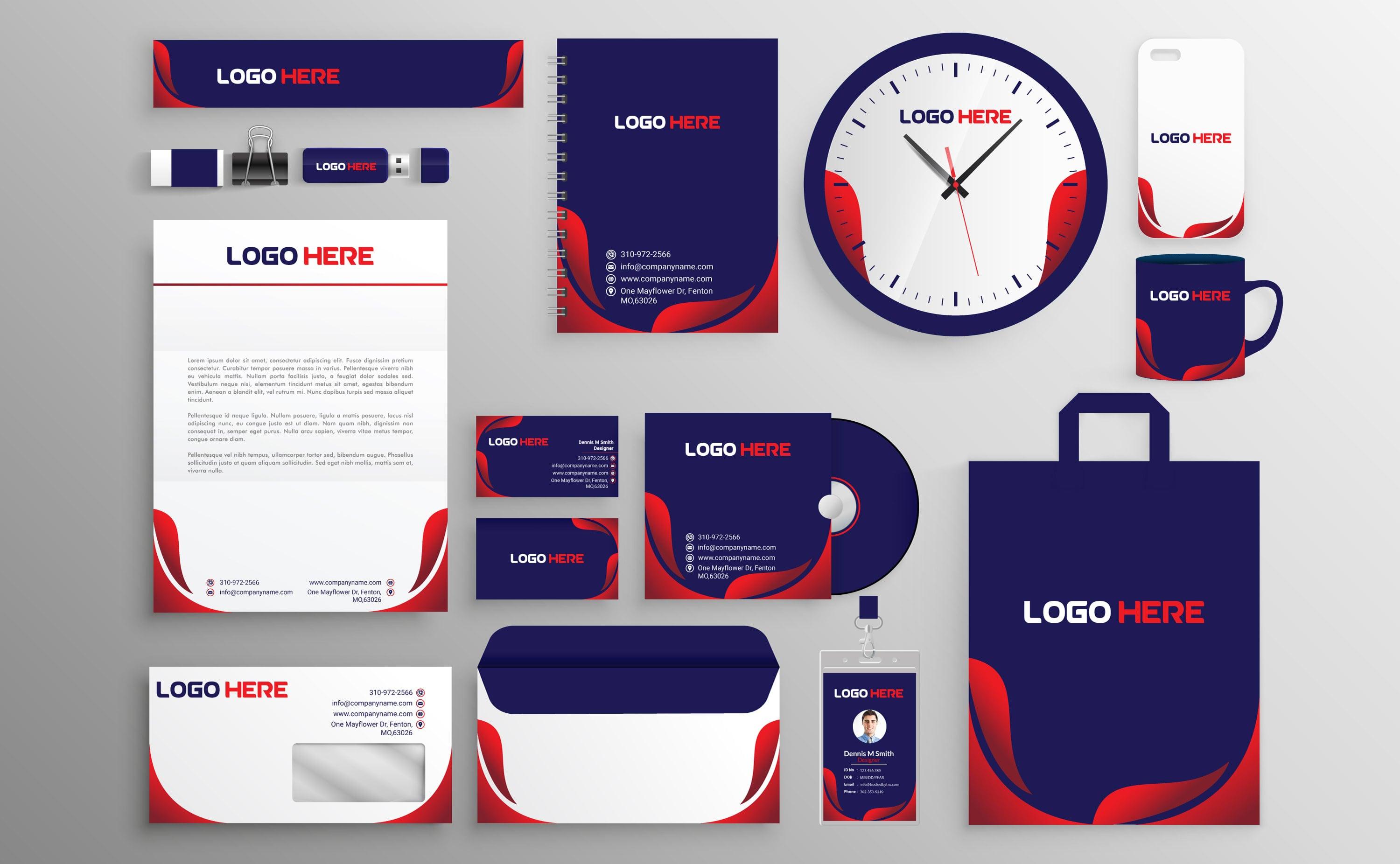 I will create a business card, letterhead, stationery design