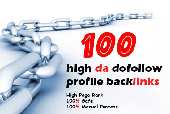 I will build 100 high da profile dofollow backlinks