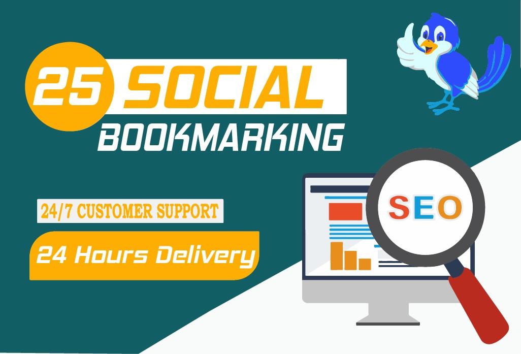 I will do 25 social bookmarking 