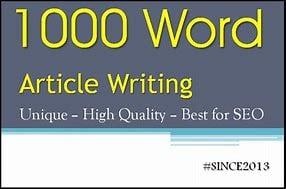 1000 words of high-quality content writing for your website, blogs, and SEO optimized