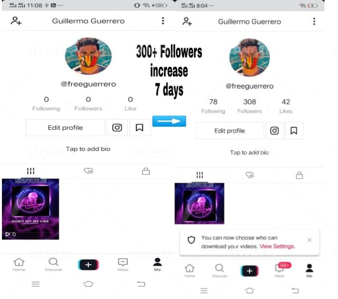 I will grow your Tik Tok account organically for 7 days