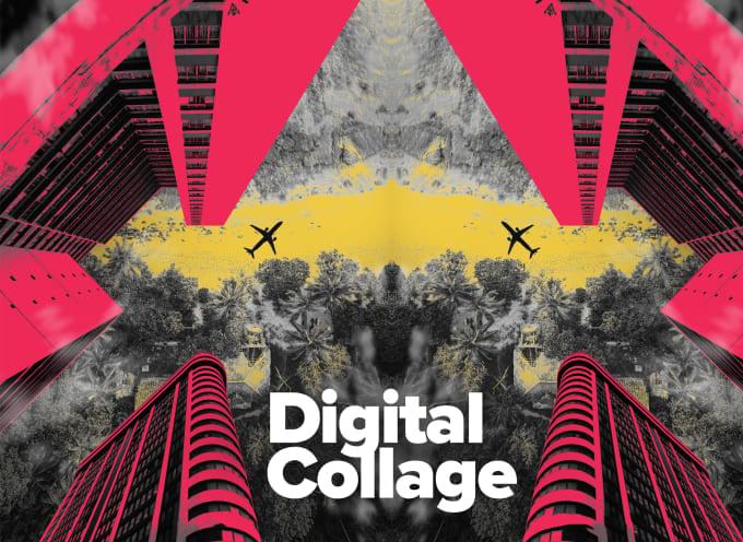 I will design creative retro digital collage art