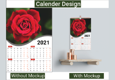 I will design a professional desk calendar, wall calendar