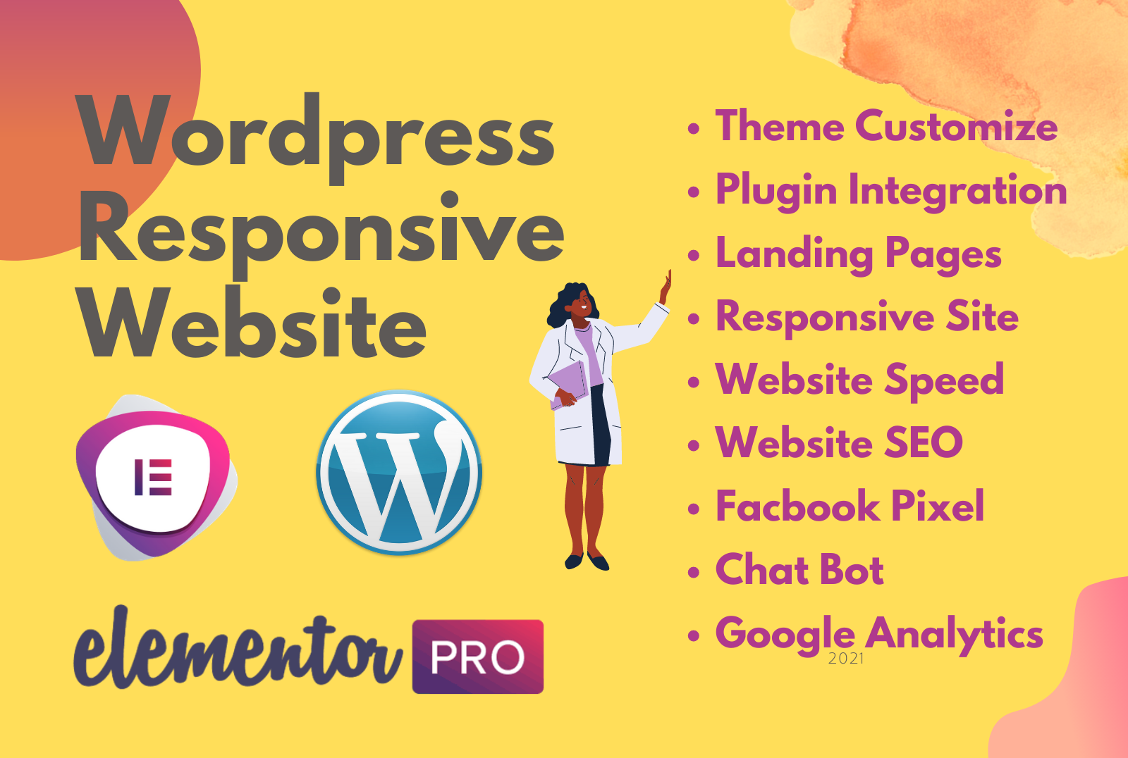 I will create responsive landing page by WordPress Elementor pro
