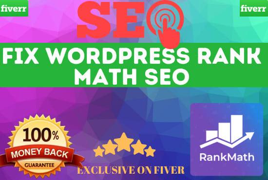 I will fix wordpress on page SEO and technical with rank math, yoast to rank 24h