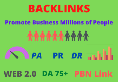I will provide High Authority DA 75+ SEO Do follow Backlinks, Link Building