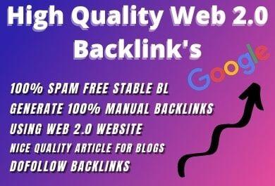 web 2.0 dofollow 20 backlinks create manually using blog, Article writing