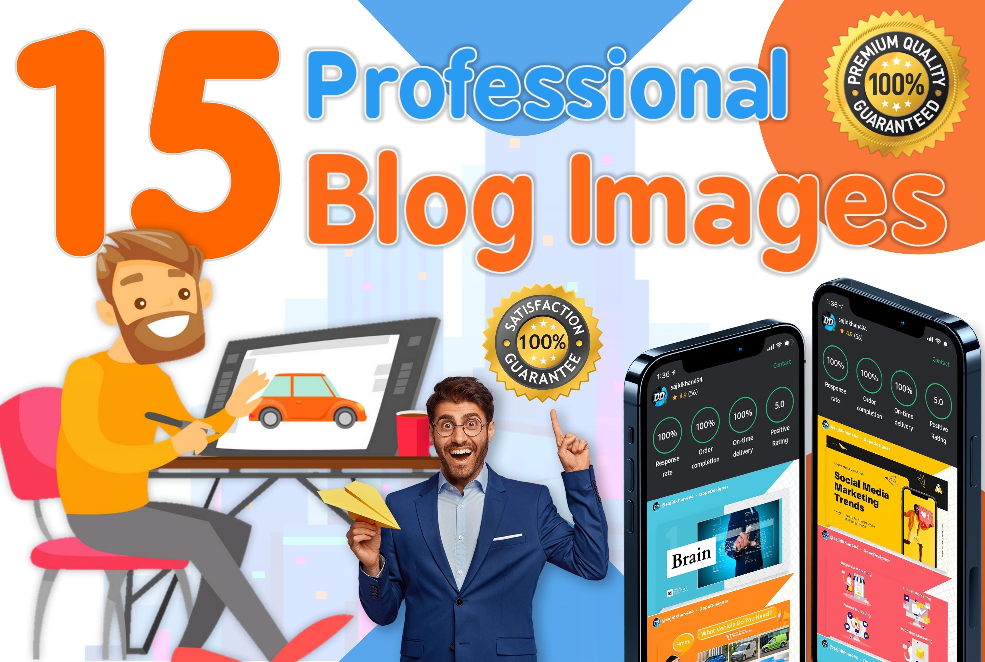 I Will Design 15 Professional Featured Blog Post Images