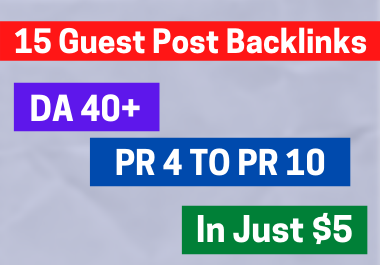 15 SEO Guest Post Backlinks 100% Dofollow.
