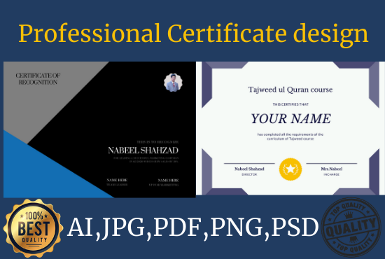 I will do professional certificate design, diploma certificate