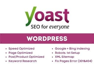 Complete Onpage SEO and Technical SEO Service - Yoast SEO & Google Index