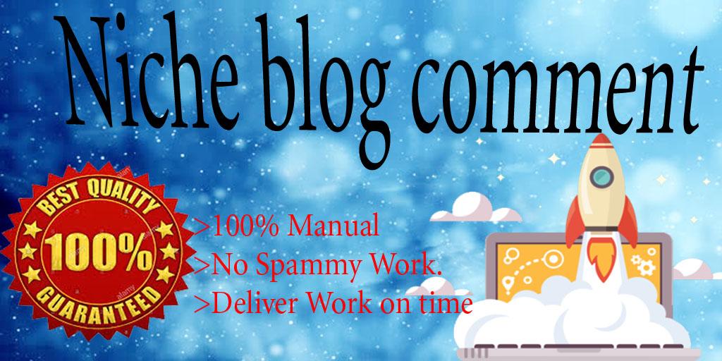 I will provide 50 niche relevant manual blog comment backlinks 