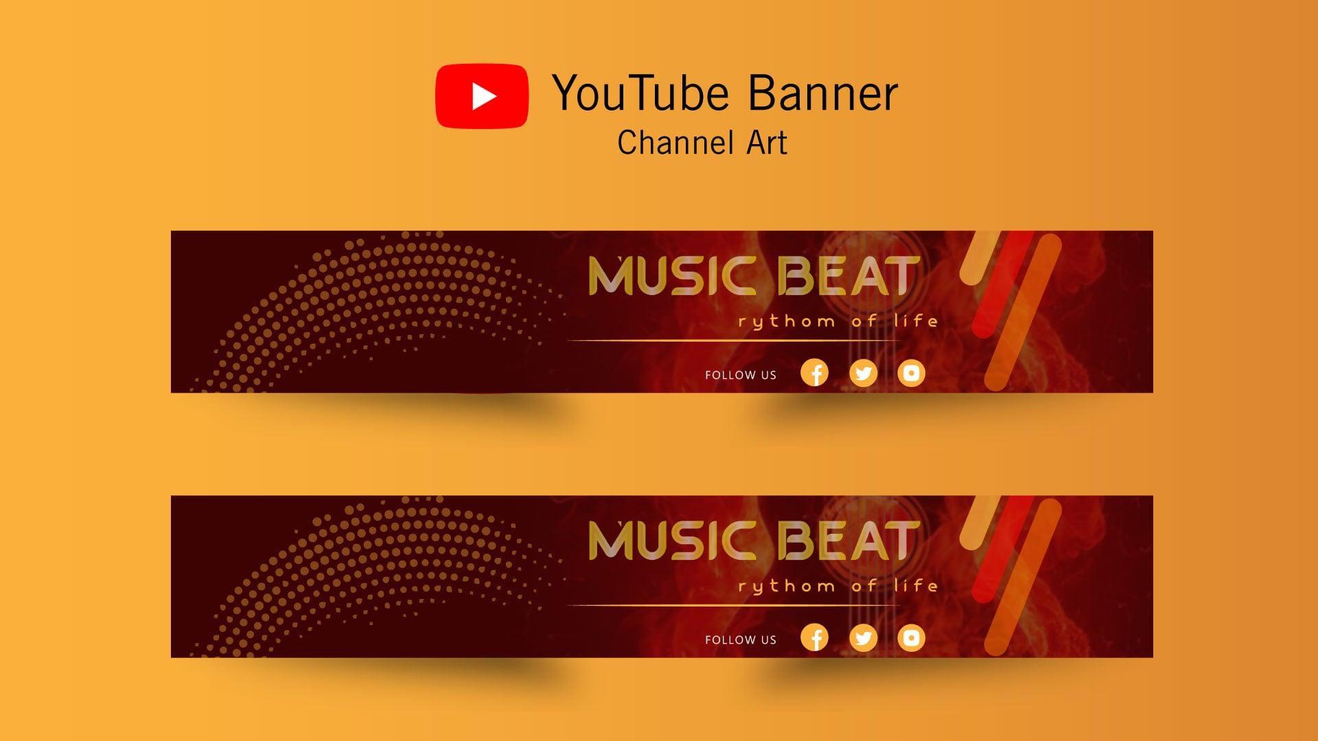 I'll create eye catchy youtube banner within 24 hour