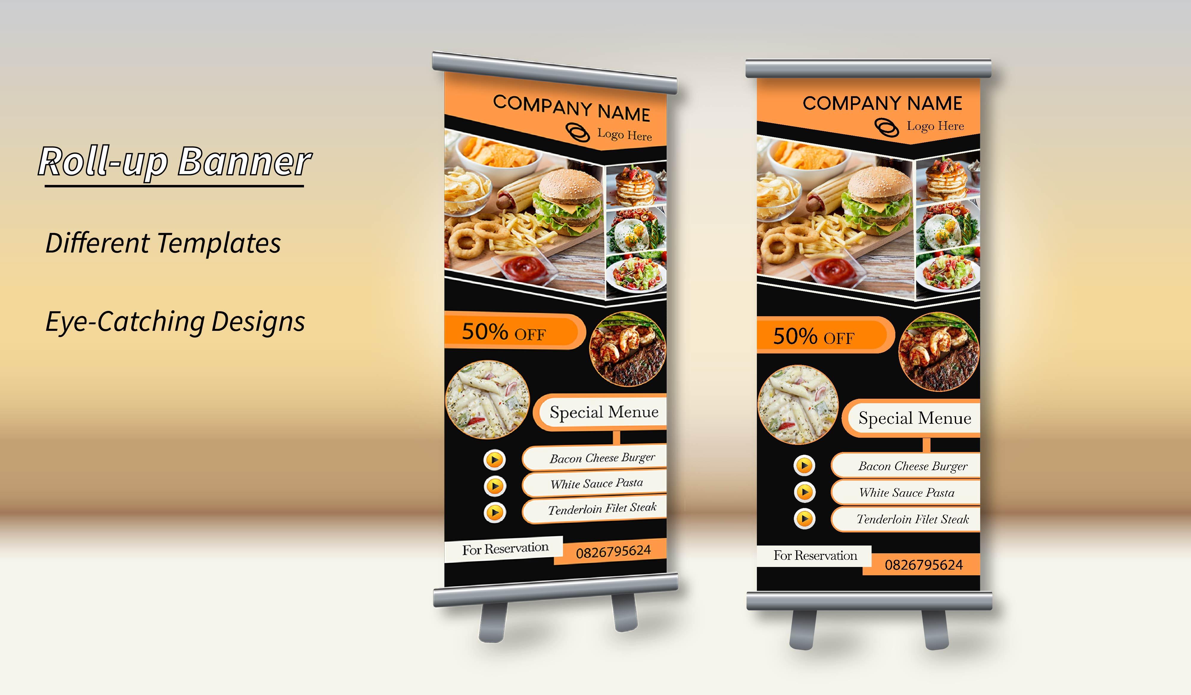 I can make eye-catching Roll-up banners within 24 hours