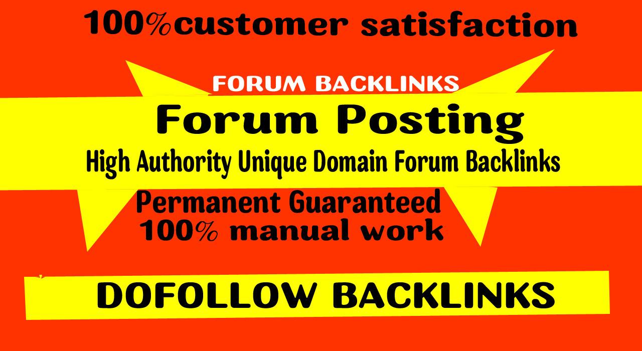 Provide 60 doFollow Forum posting backlinks on High DA Site 