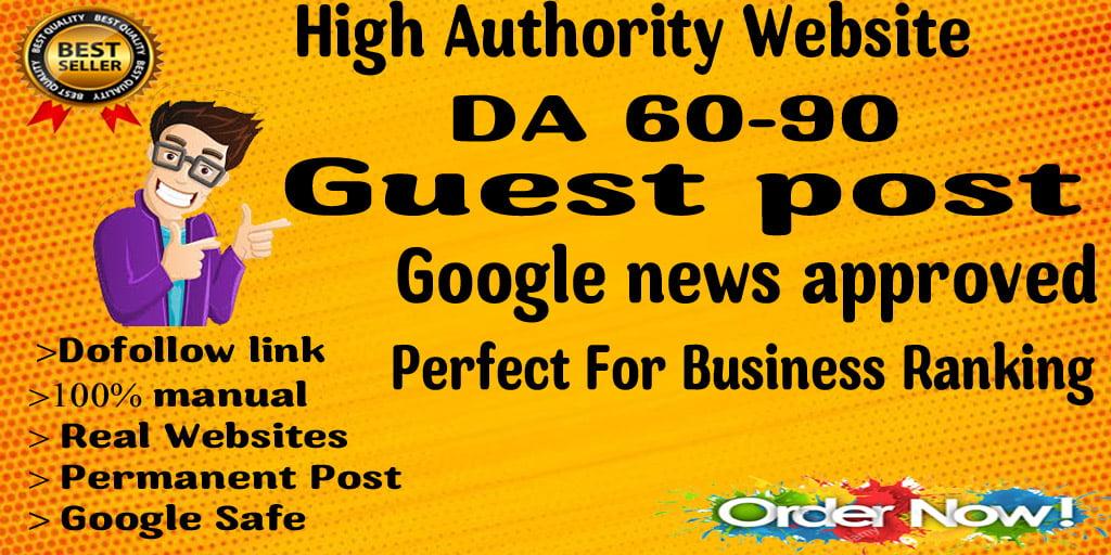 I will Write & publish A guest post on google news site permanent dofollow link