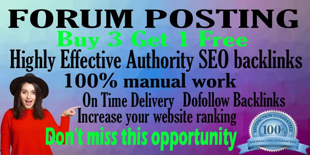 60 Forum Posting Link building I will do manually posts on your forum posting