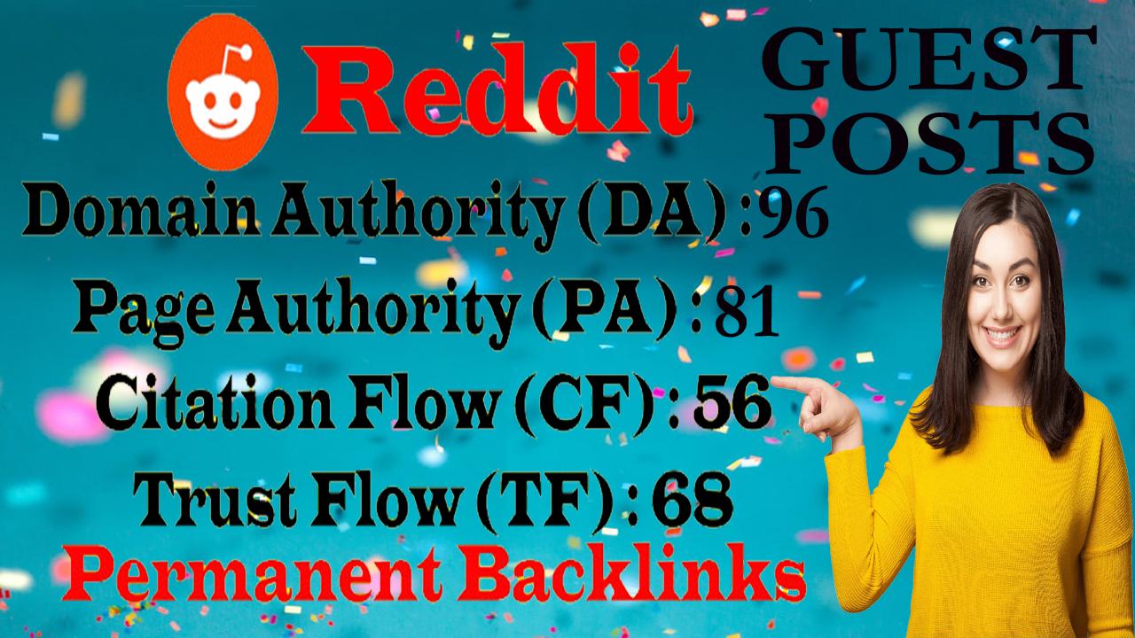 I will do Write And Publish Reddit on Guest Posts Authority DA91
