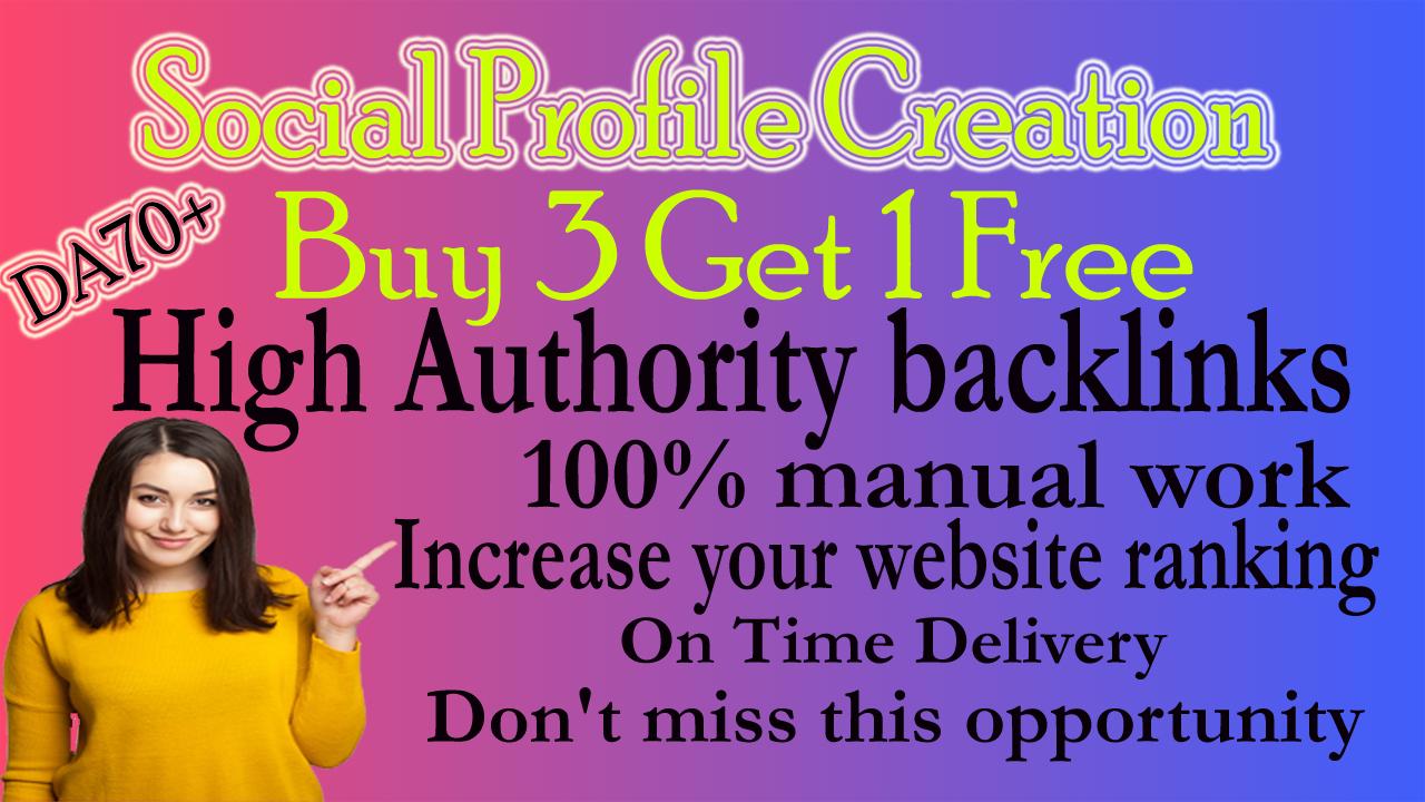 I will manually create 30 high quality social profile creation 