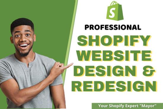I will do shopify website redesign shopify design shopify store redesign, website