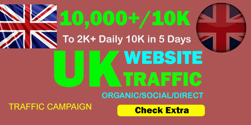 10,000 United Kingdom(UK) TARGETED Organic Web Traffic to your website