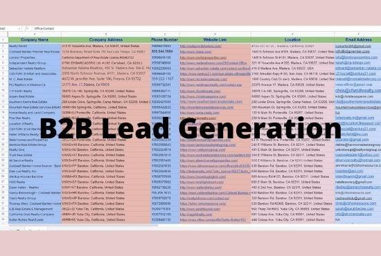 I will provide potential B2B Lead Generation and Email Listing