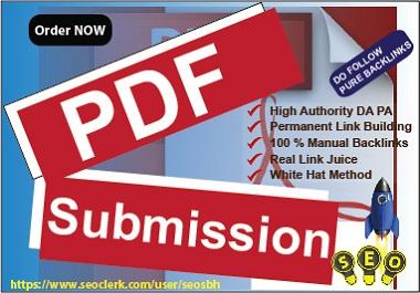 10 PDF Submission High Authority PA DA Manual BackLinks White Hat Rank Site upper