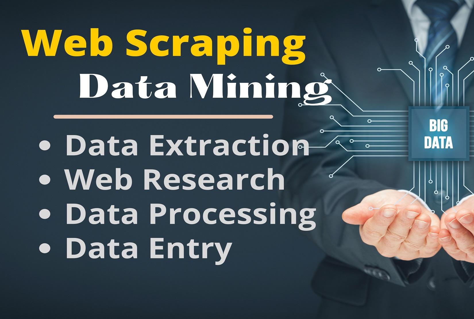 I will do web scraping, Data Mining & Data entry from any website